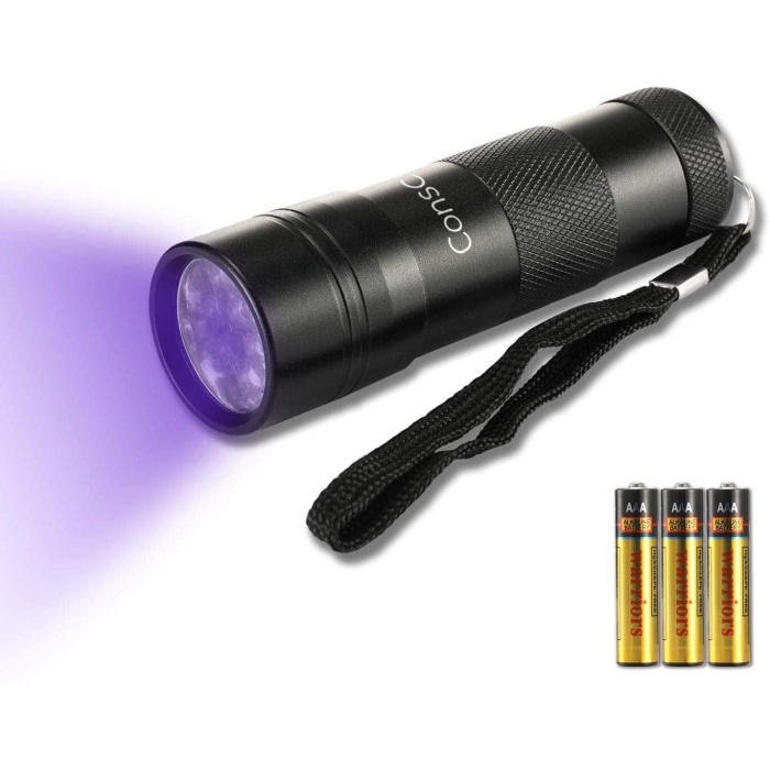 COD Hyderson UV Senter 12 LED Lampu Hitam 395nm Ultra Violet Hitam Lampu - Senter UV