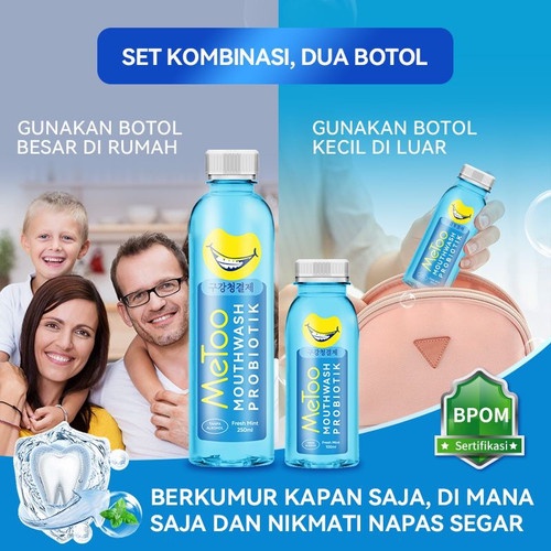 [OBAT KUMUR PROBIOTIK | 100ML | 250ML | BPOM] Metoo Obat Kumur Probiotik / Metoo Fresh Miny Mouthwash penyegar mulut / Metoo_Cerianti