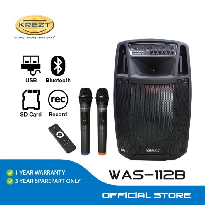 PORTABLE WIRELESS PA AMPLIFIER KREZT WAS-112B |PORTABLE SPEAKER