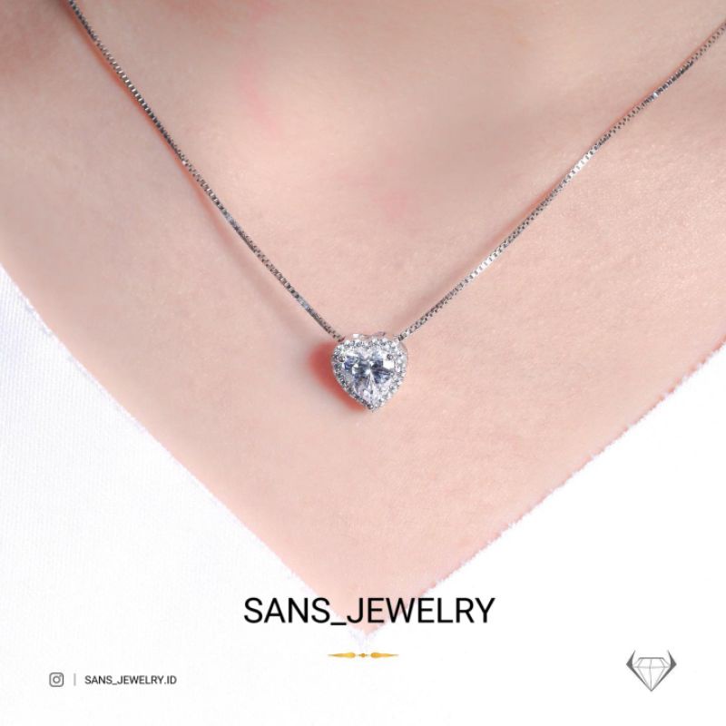 BESTSELLER  Love Wyn Pendant Sans Jewelry / Kalung Love Liontin Love Kalung Silver Kalung Swarovski 