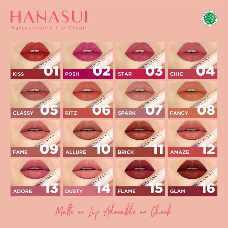 [ HANASUI ] Lip Cream Mattedorable Matte Nude Boba Lipstick BPOM