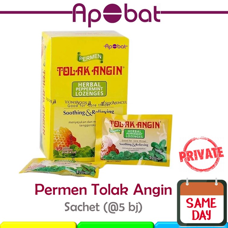 

- ApObat - Permen Tolak Angin Sachet isi 5 butir Pelega Tenggorokan Extra Jahe Tolakangin