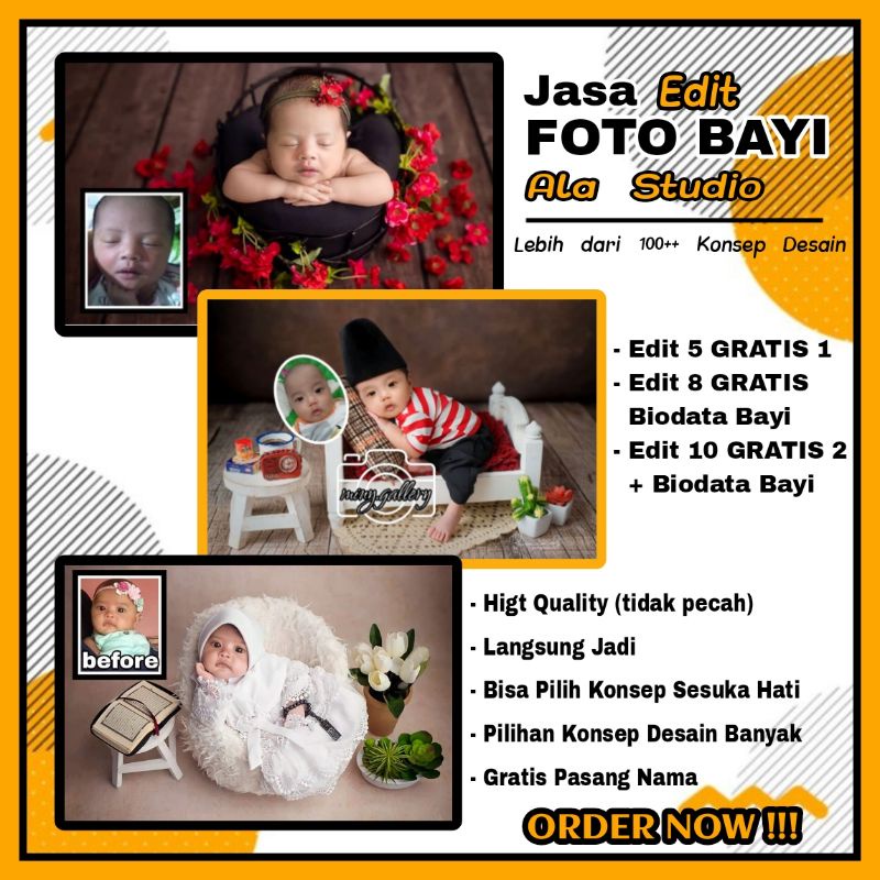 JASA EDIT FOTO BAYI NEWBORN (Softfile/tanpa cetak)