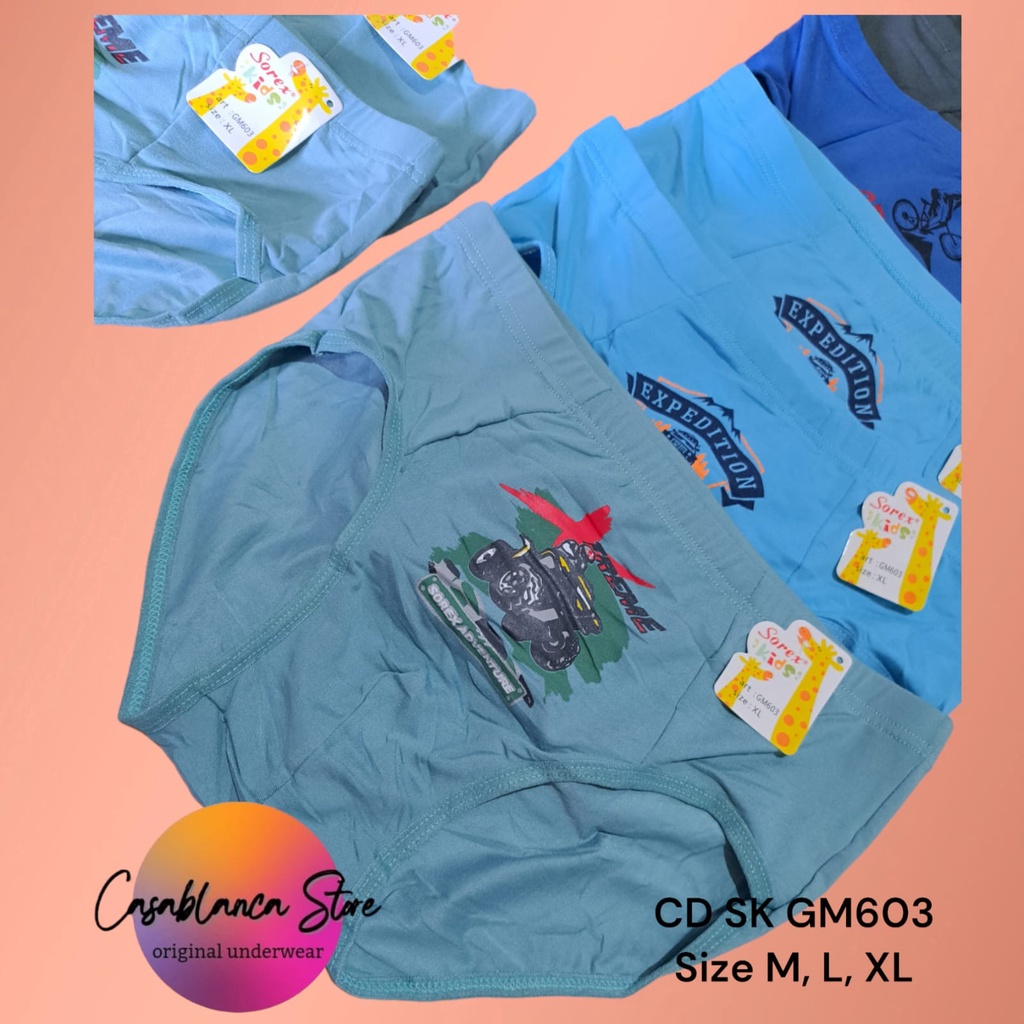 CELANA DALAM ANAK LAKI - LAKI SOREX KIDS (Art. SK GM603) BERBAHAN SANGAT HALUS &amp; LEMBUT.