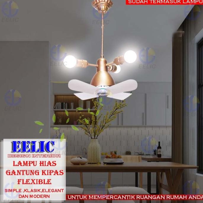 Eelic Lhg-68 Mix Lampu Hias Gantung Kipas Flexible Lampu Hias Gantung Cheliashop_