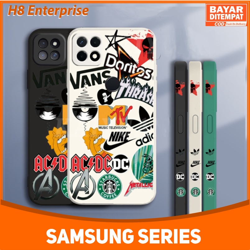 Casing Samsung A03 A02S A03S A04S A12 M12 A13 A22 4G A23 A32 4G M32 4G A33 Liquid Case Liquid Doritos Music And Hypebeast Brand Dove Premium With pelindung kamera Hijau