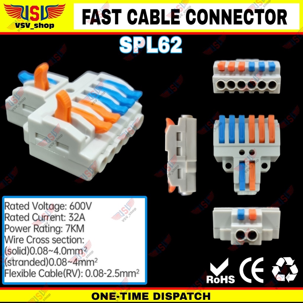 Terminal Konektor Kabel Sambung Cabang Quick Cable Connector 2to6 600V