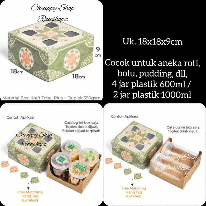 

Box Lebaran 18X18 Box Lebaran 4 Jar 600Ml 2 Jar 1000Ml Box Lebaran Kue 096