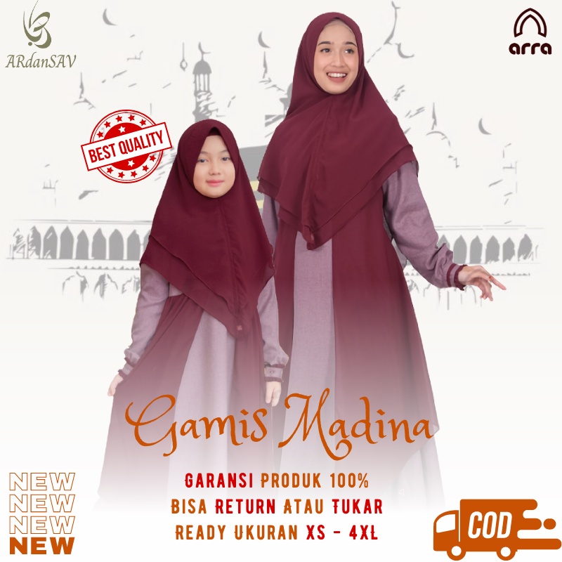 Gamis Couple Ibu Anak Perempuan Umur 1 2 3 8 10 12 Tahun Ukuran Jumbo ld 130 ld120 sarimbit Lebaran 