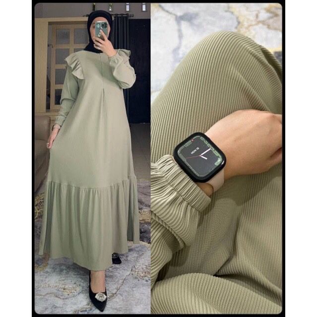 Allmira Dress /Dress Terbaru /Dress Kekinian /Dress Modern 2023 /Dress Knit Rib /Dress Jumbo LD 120/ Dress Korean Style