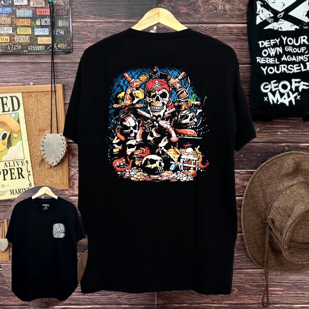 kaos distro pria kaos PIRATES OF CARIBEAN ready allsize fit L/XL