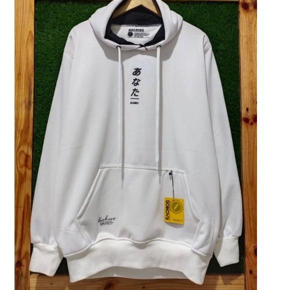 ✹ Sweater hoodie Putih pria switer cowok kachios hoodie simple terbaru jaket sablon Jepang ◙