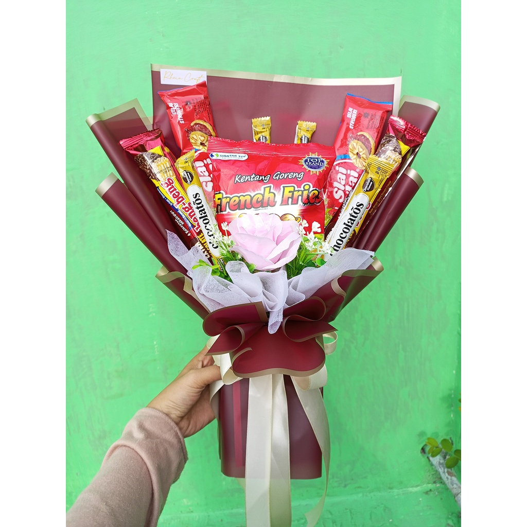 

[MURAH] BUKET SNACK MEDIUM TAMBAH BUNGA