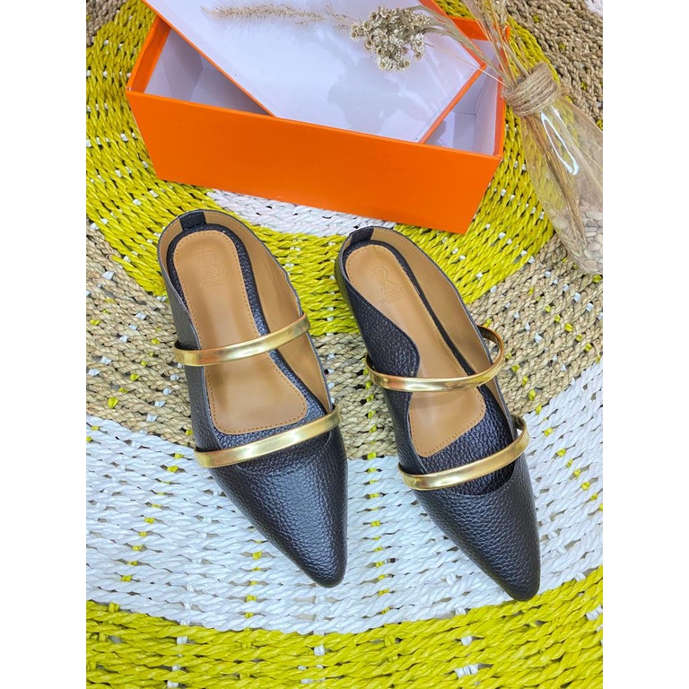 Sandal Mules Hak 2 cm ZWETTA  Free Box / Sepatu Flat Shoes Hak 2Cm GG - 03 Morasetti / ZODE Skyla FL