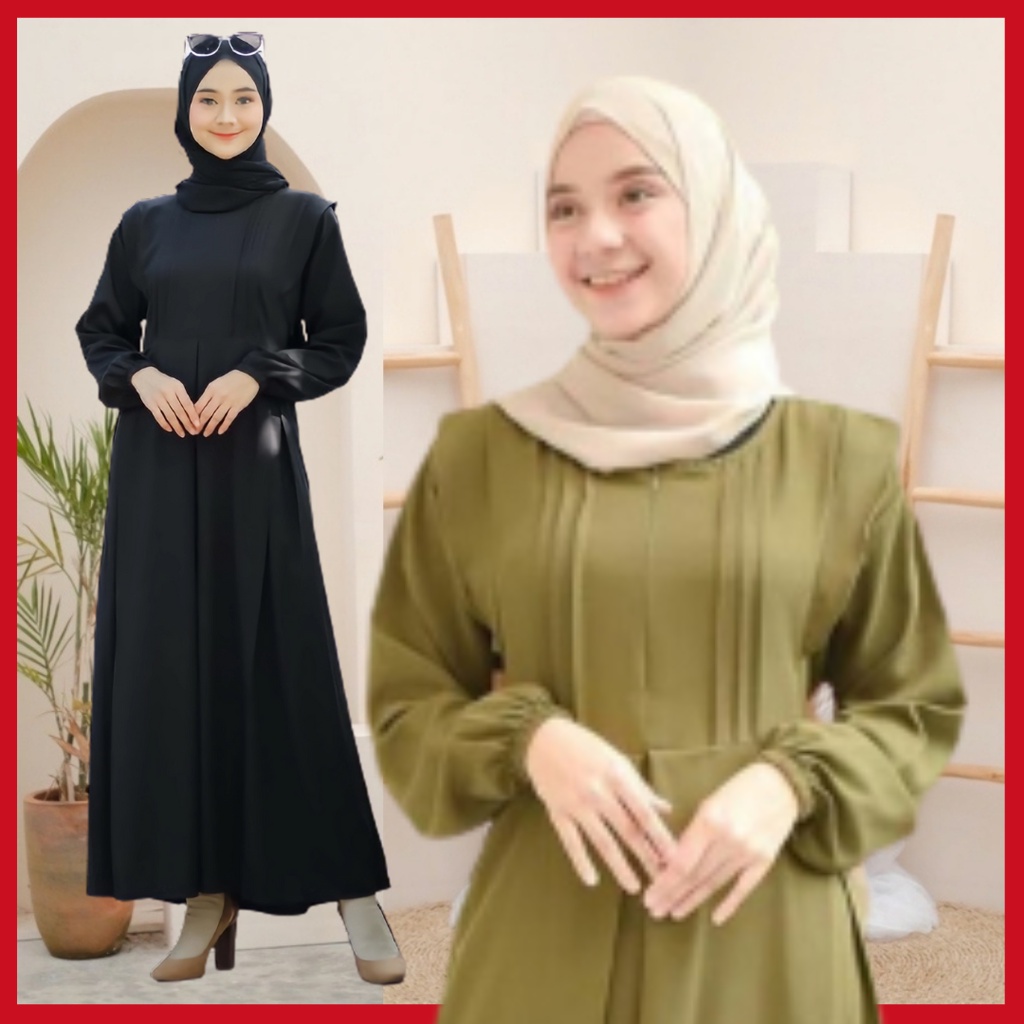 Baju Gamis Terbaru 2023 Lebaran Polos Simpel Modern Remaja Dress Wanita Muslim Pesta Elegan Mewah Kekinian