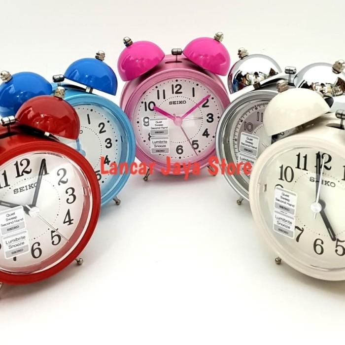 Terlaris Seiko Alarm Clock Qhk035R / Jam Weker Lonceng Qhk035 Merah