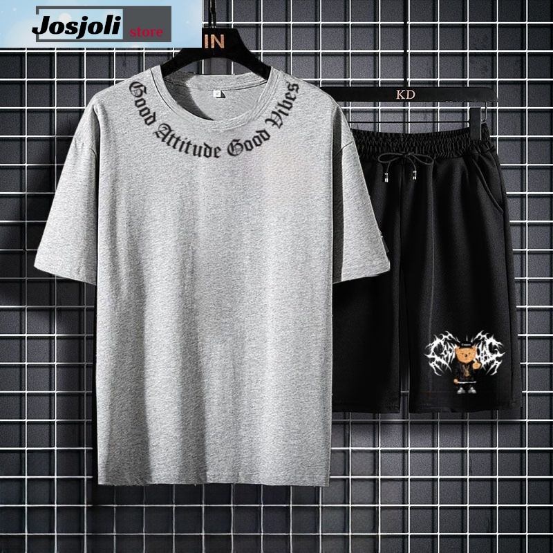 JOSJOLI_STORE/Stelan Vibes/Satu Stel Atasan dan Bawahan Pria Dewasa/L XL XXL