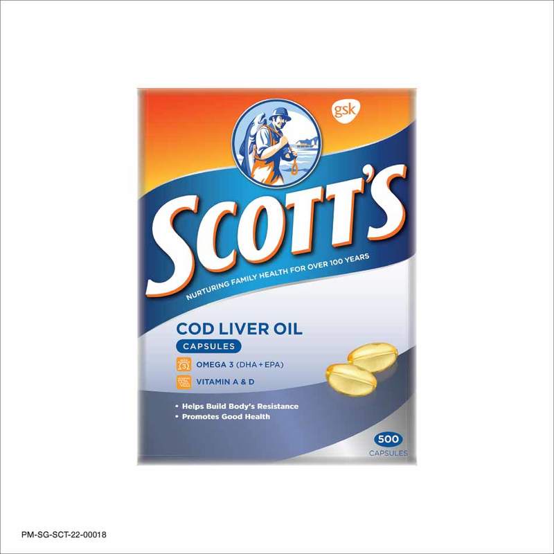 Scotts Cod Liver Oil, 500pcs for immune// Singapore