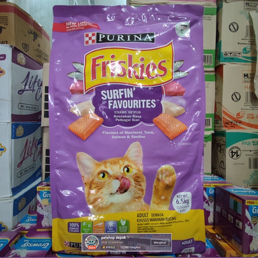 Friskies Adult Surfin Favourites/Makanan Kucing ukuran karung kecil