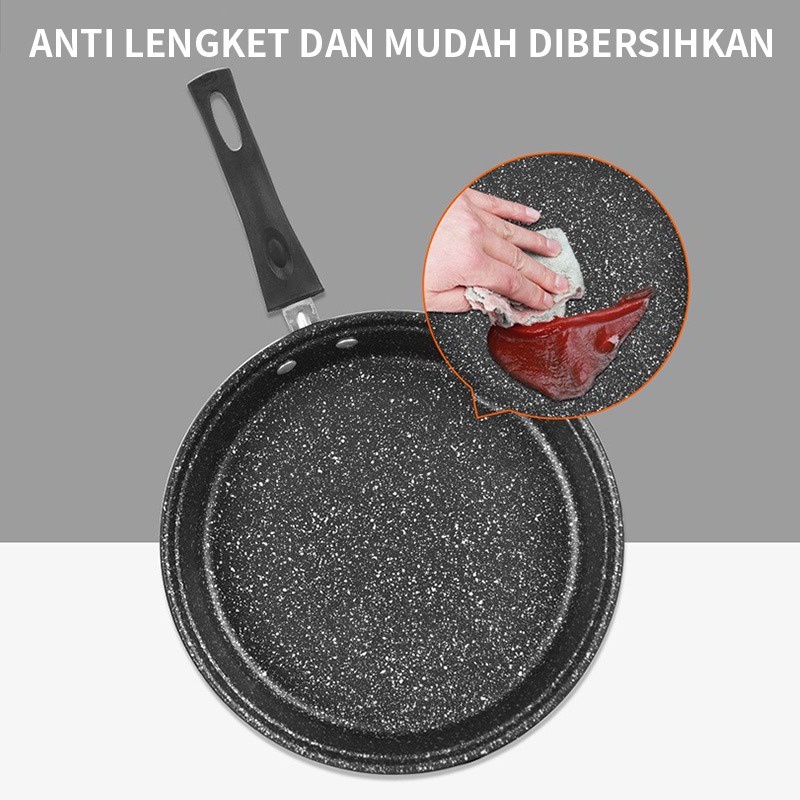 PROMO Panci set Free pisau teflon lengkap tebal anti lengket cookware panci kayu kuat tahan api wajan Best quality-TERMURAH