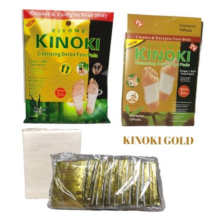 KINOKI GOLD KEMASAN PLASTIK SEAL / KINOKI KUNING EMAS PENYERAP RACUN DALAM TUBUH DETOX KAKI ORIGINAL