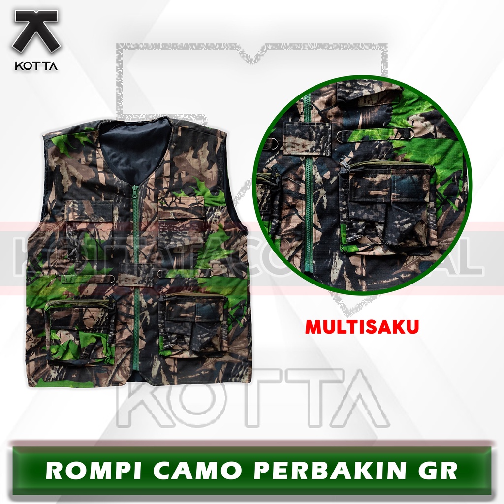 ROMPI TACTICAL CAMO ROMPI PERBAKIN KAMUFLASE VEST CAMOUFLAGE OUTDOOR ROMPI BERBURU