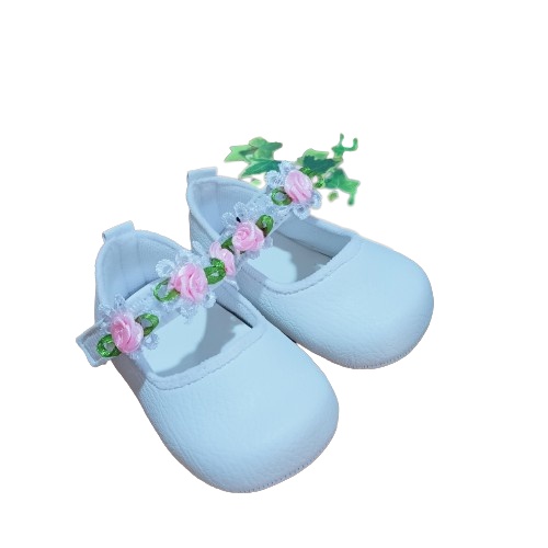 Sepatu Prewalker Casual Anti Selip Aksen Bunga untuk Bayi Perempuan 0-18 PITA BUNGA