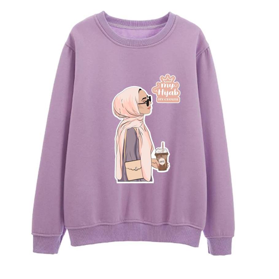 READY My Hijab My Crown Sweater Wanita Oversize M - XXL Fleece