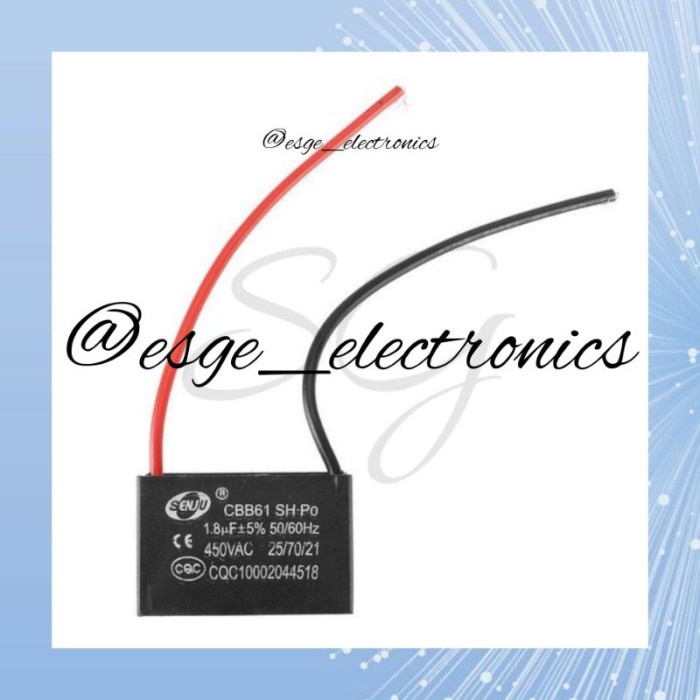 ] KAPASITOR KIPAS ANGIN 1.8 UF 450 VOLT CAPACITOR KAPASITOR KIPAS 1,8 UF