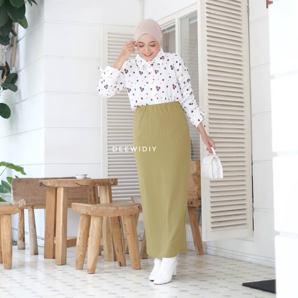 ROK SPAN KNIT PREMIUM ROK SPAN PANJANG ROK KERJA WANITA - KIRANA SKIRT DEEWIDIY