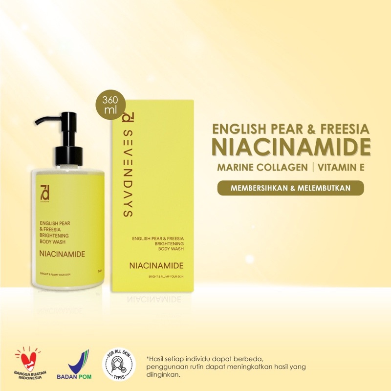 MS - Seven Days Red Cherry Acne Clear Body Wash ( PINK ) 360ML ( 7DBW Red Cherry ) English Pear Sabun Mandi Mengatasi Kulit Kusam Dan Jerawat Di tubuh