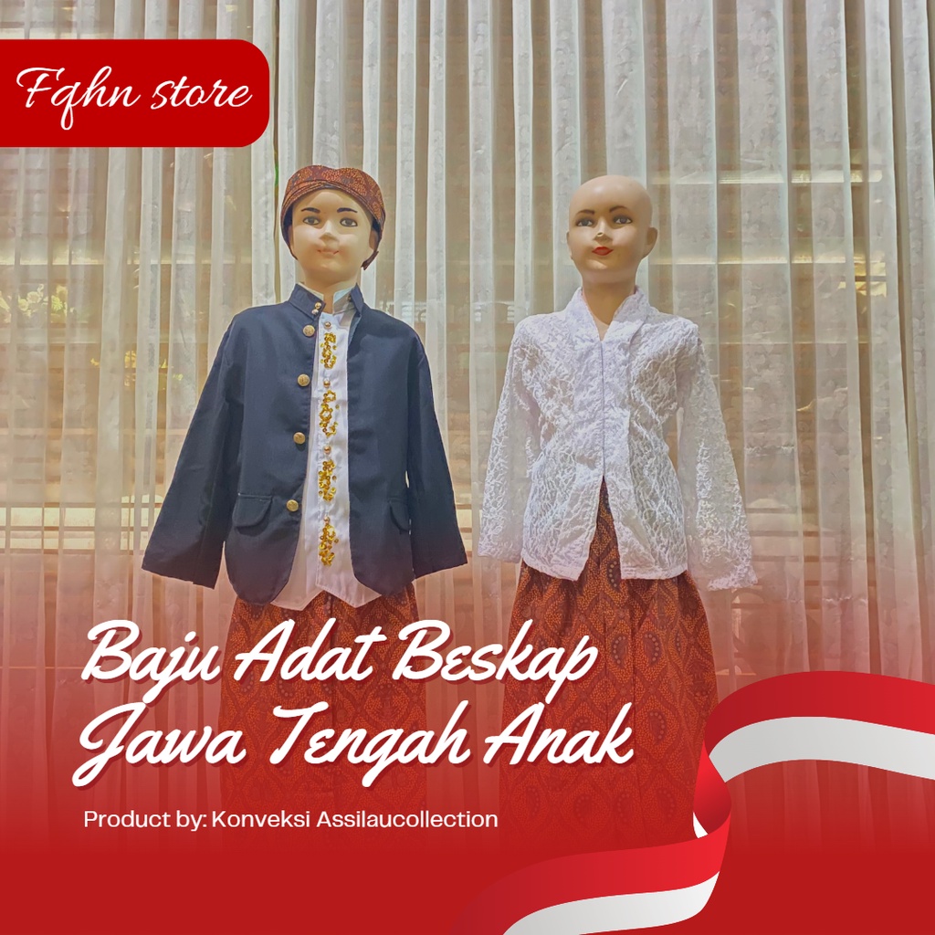 Baju Adat Beskap Jawa Tengah Anak satuan (Laki/Cewek)