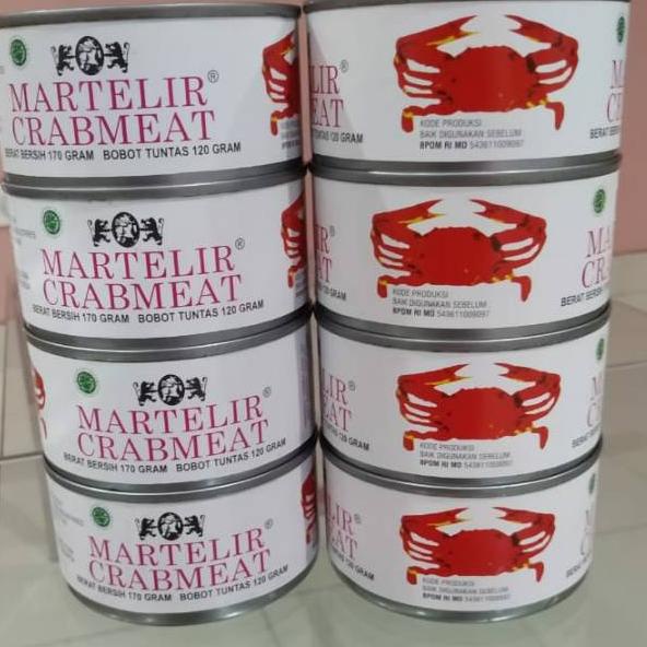 

Paling Bagus Martelir crabmeat daging kepiting rajungan kaleng grosir eceran 170 gram