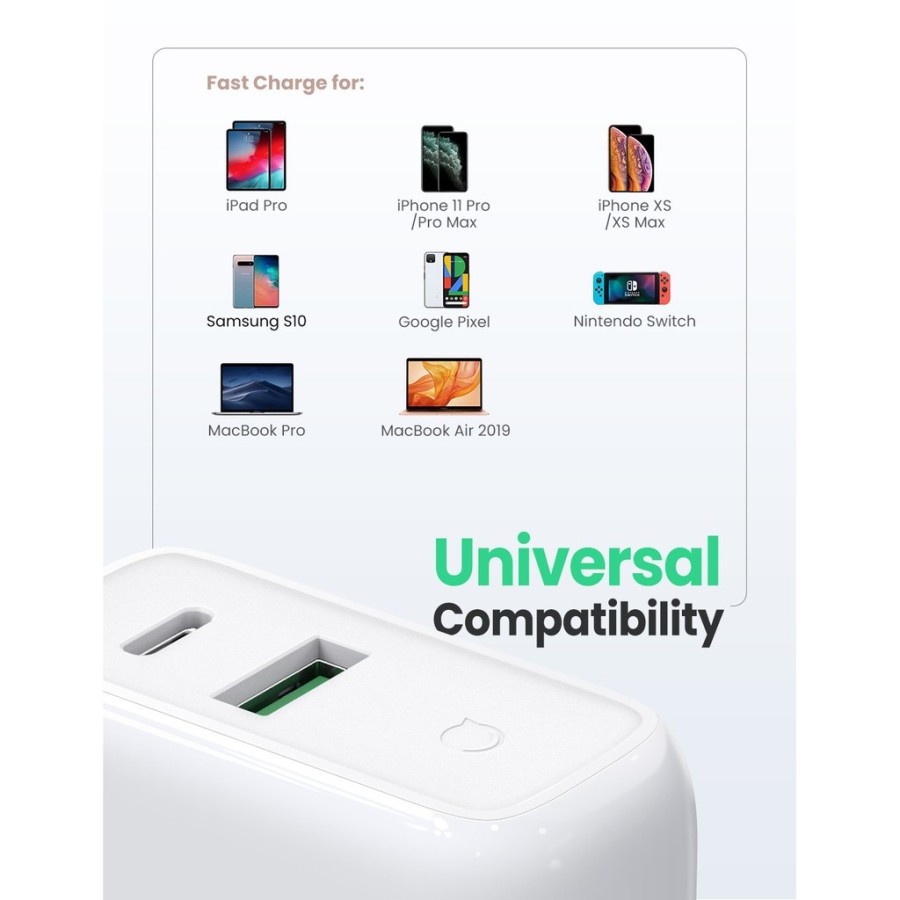 Fast Charger UGreen Dual Port USB-C / USB-A 36W (60468)