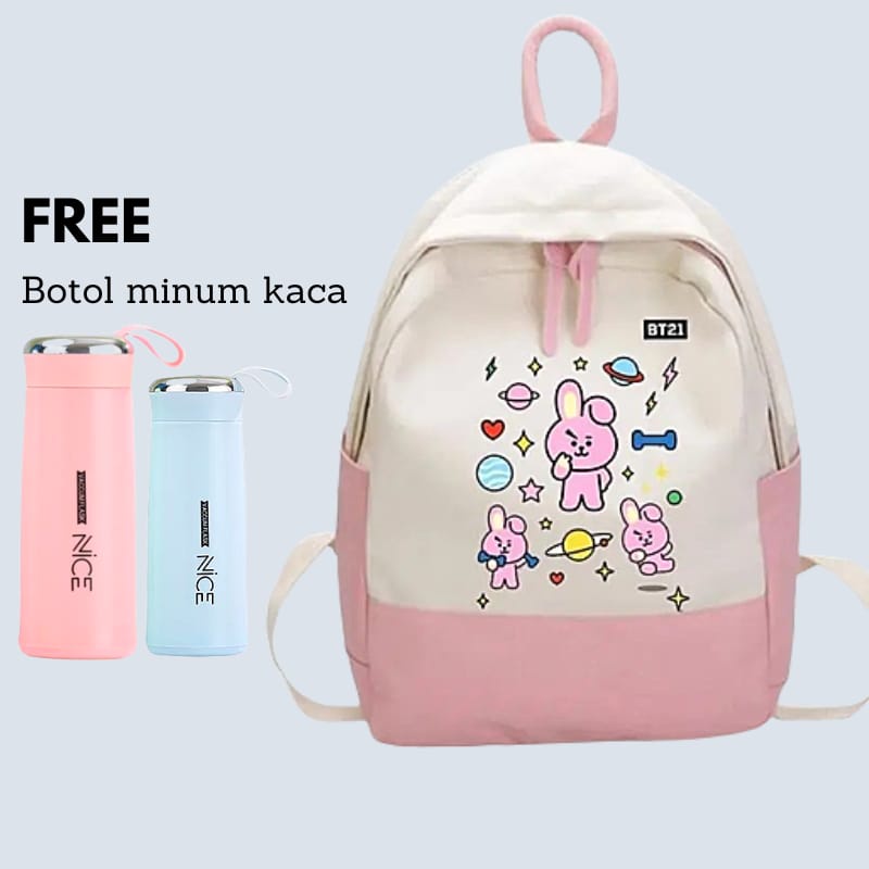 New 10.10 Tas Ransel anak Sekolah Sd,smp,sma Ransel Krakter BT21/Tas Ransel Anak Remaja Wanita Motif Kucing Karakter Sekolah SD SMP Kekinian Terbaru 2022