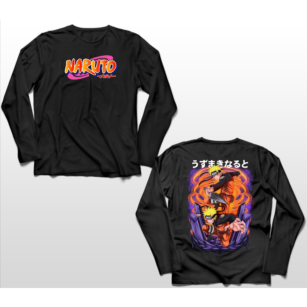 KAOS LENGAN PANJANG ANIME NARUTO SHIPPUDEN NARUTO UZUMAKI VOL.2 BIG SIZE JUMBO