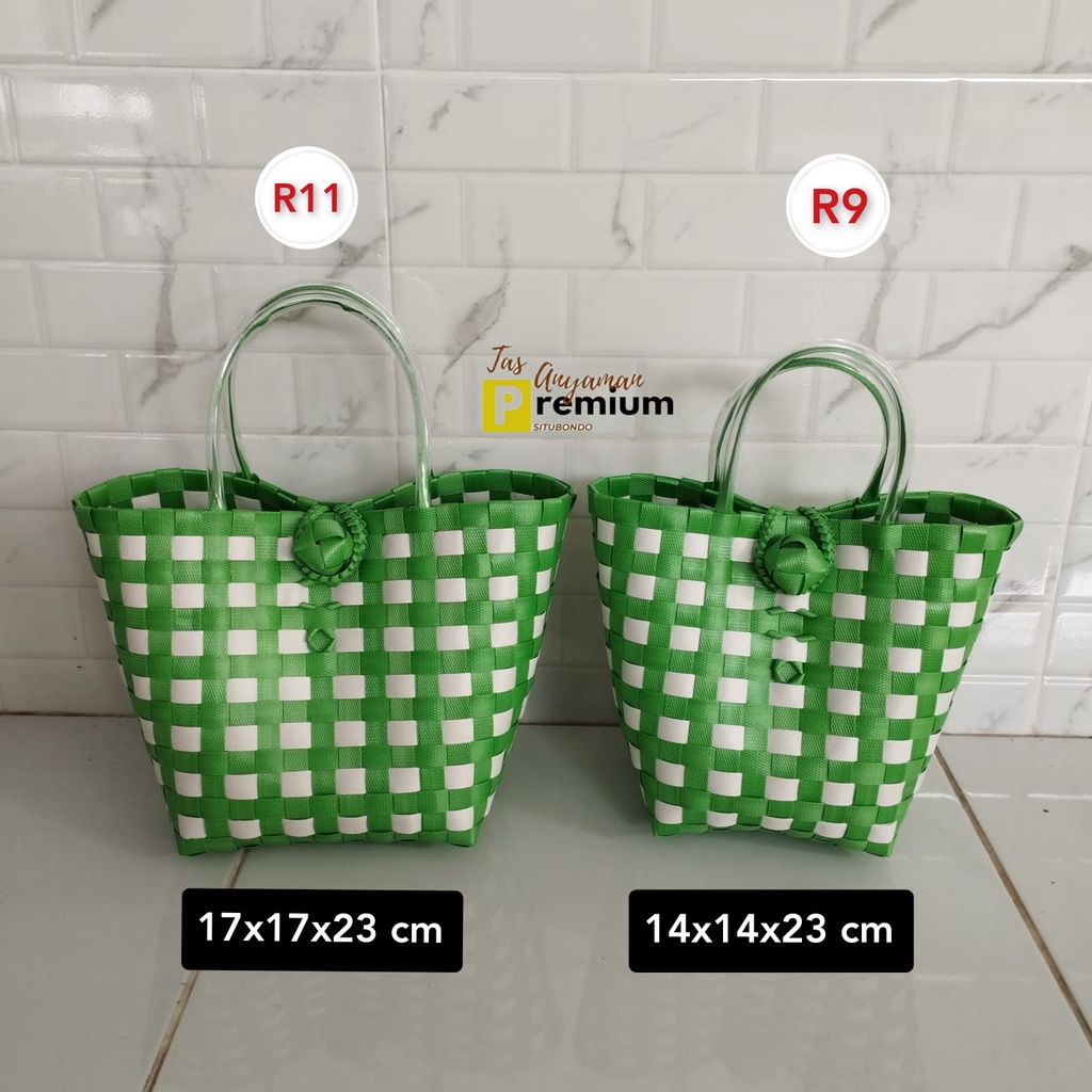 (R11 Polka) 17x17x23 cm Tas Hampers/ Tas Souvenir/ Tas Parcel/Tas anyaman premium situbondo