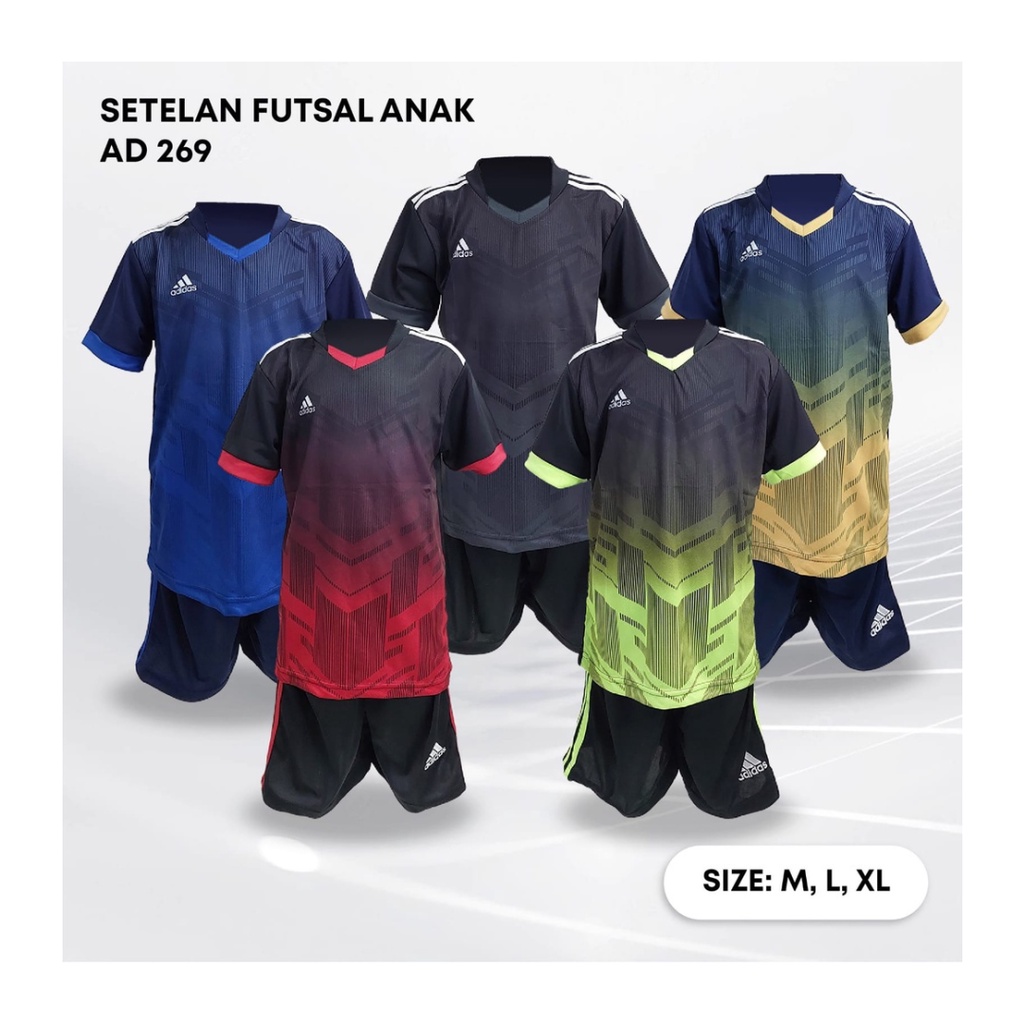 Kaos futsal anak laki-laki ST.AD269 gold jersey sepak bola baju celana setelan jersy perempuan stelan t-shirt custom outfit seragam kostum olahraga casual print suit pakaian jarsey oblong apparel sport jersi soccer