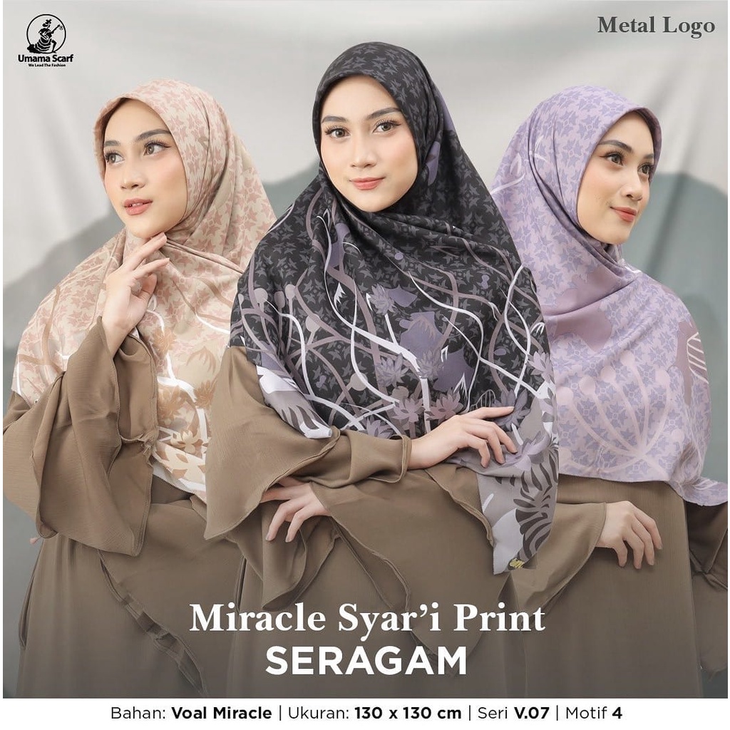 HIJAB SEGIEMPAT MOTIF UMAMA SYARI VOAL MIRACLE PRINT LC SYARI UMAMA SCARF HIJAB UMAMA MOTIF SYARI TE