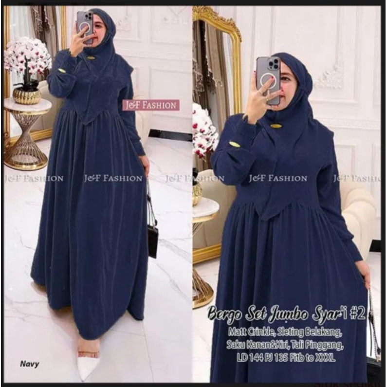set bergo syari/set syari premium/set syari krinkel premium/set bergo cincin premium