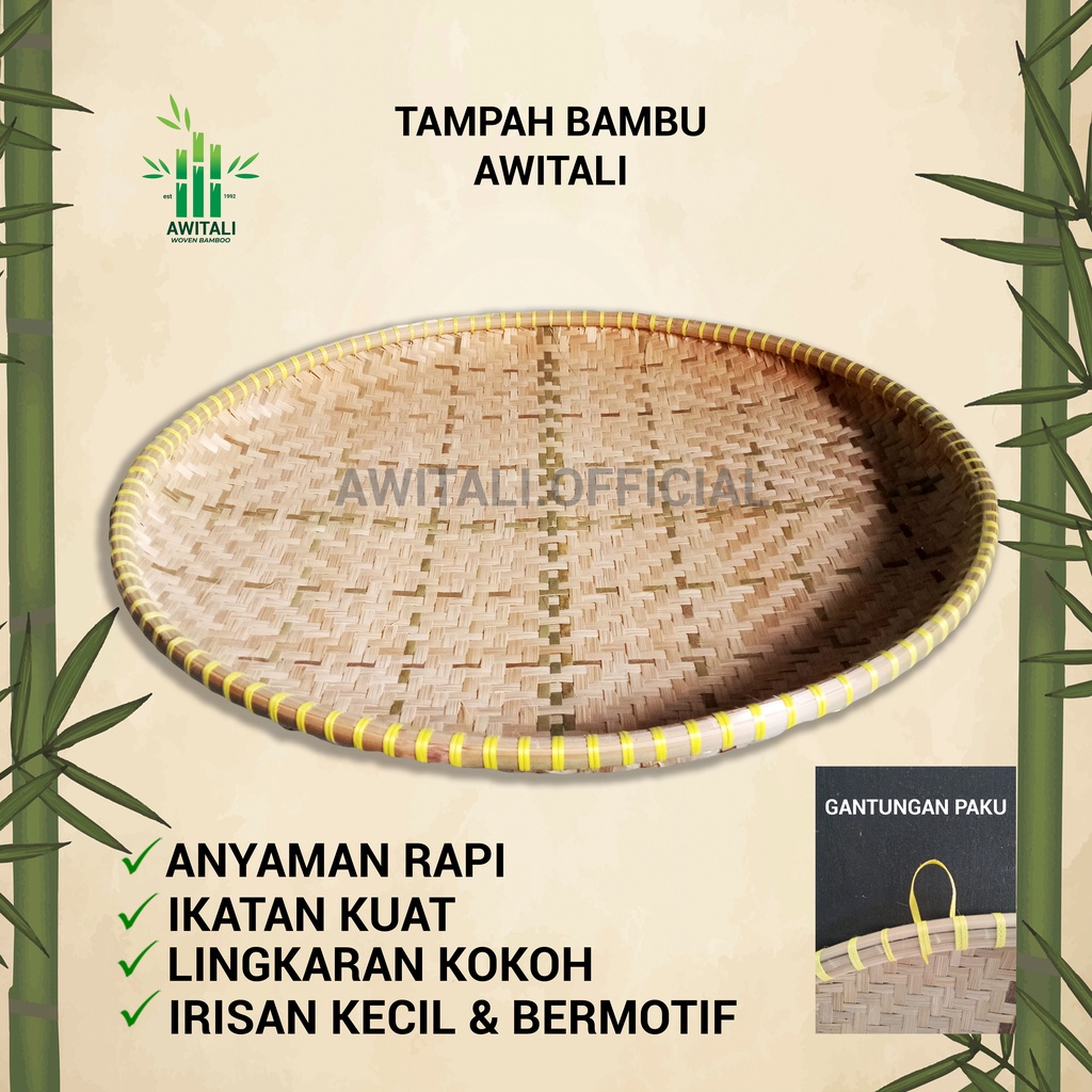 Nyiru Bambu Besar Awitali Anyaman Bambu Tampi Bulat