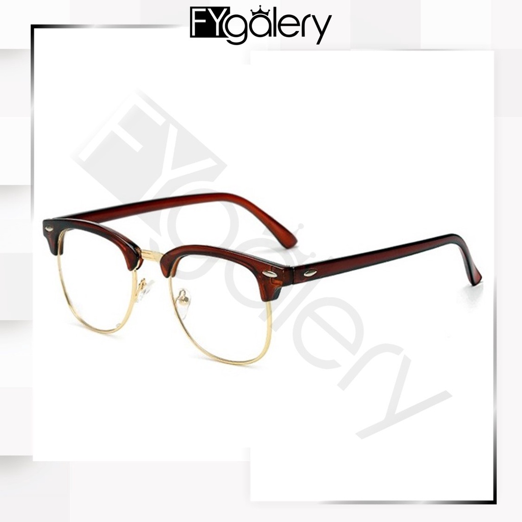 FYGALERY K706 Kacamata Frame Vintage Anti Radiasi Korean Style Lensa Transparan Bening Unisex Sunglasses Murah