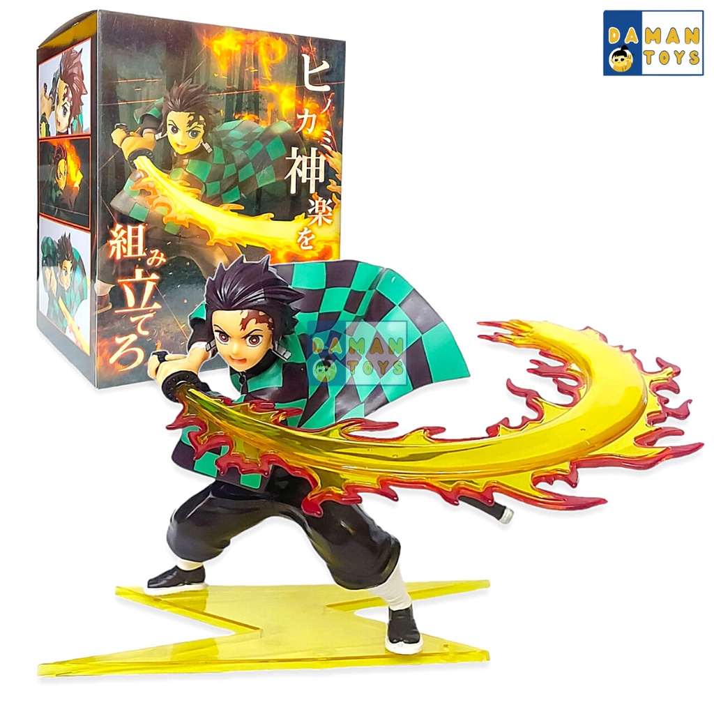 Figure Tanjiro Kamado Demon Slayer dengan Pedang Nichirin Kimetsu No Yaiba Sangat Detail