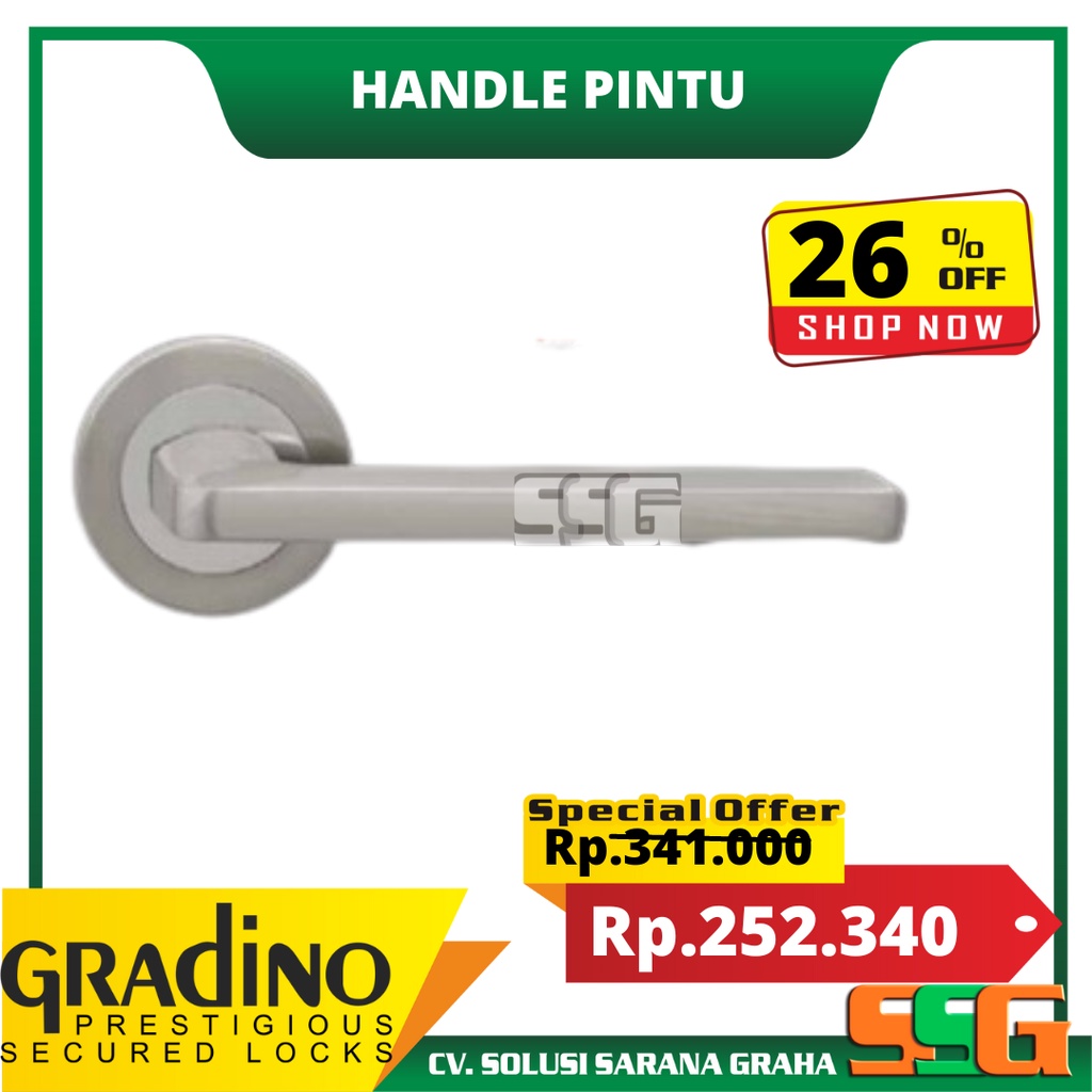 Handle Pintu GRADINO GRD 99.42 CHR+SN Gagang Pintu Pisah / Pegangan Pintu