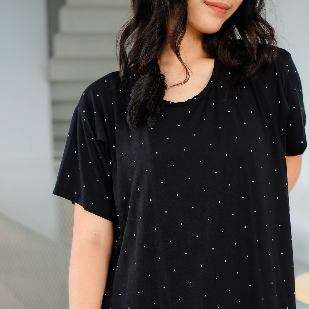 Baju Menyusui Panjang Semata Kaki Long Dress Busui | Laura Maxi Bukaan Samping Kanan Kiri | Baju Hamil Bisa Melar