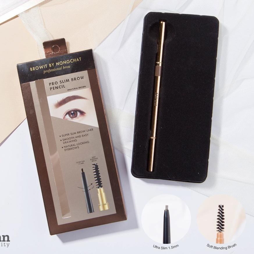 ❀ Browit Pro Slim Brow Pencil By Nongchat | Pensil Alis by Nongchat Eyebrow Pencil ✦
