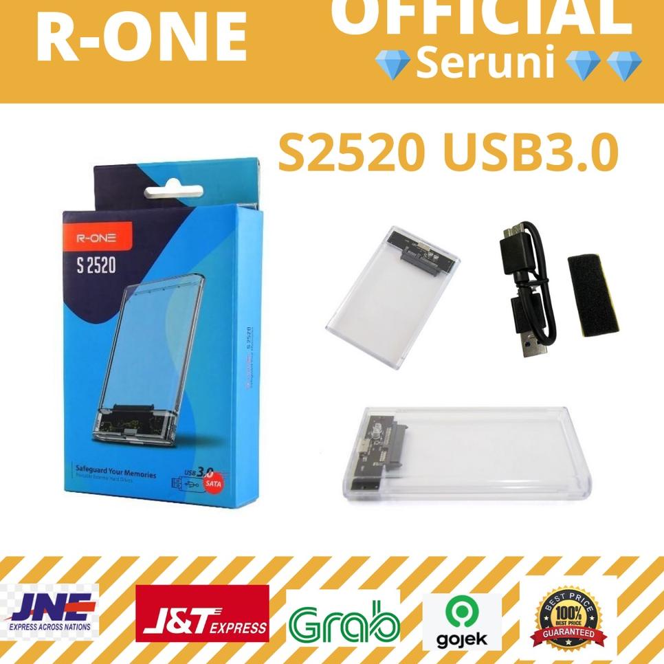 ➱ (SERUNI) ENCLOSURE HARDISK 2.5INCH R-ONE S2520 USB3.0 TRANSPARANT ۩