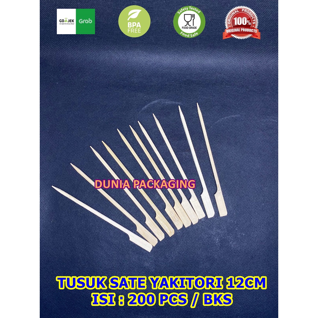 Tusuk Sate Yakitori 12cm isi 200 pcs Tusuk Dayung bendera Medan Grosir