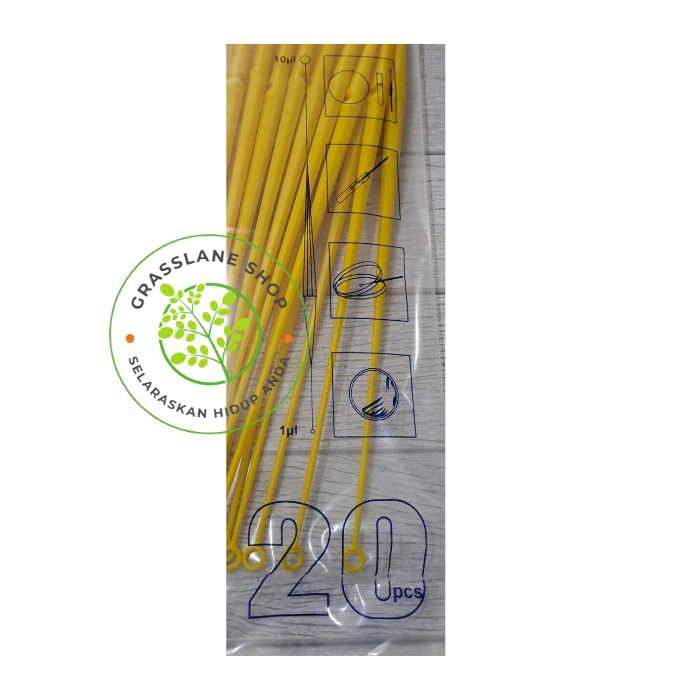 Ose Bulat Disposable Plastik Steril Inoculation Loop 1 + 10 ul isi 20