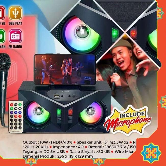 ❅ Speaker Advance  Bluetooth Music Box Karaoke Free Mic ☜